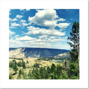 Blue Cloudy Sky with Mountains Posters and Art